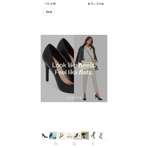 New Size 10 JustFab Black Onyx Gisselle Stiletto Pump High Heel Dress Shoes - Picture 5 of 12